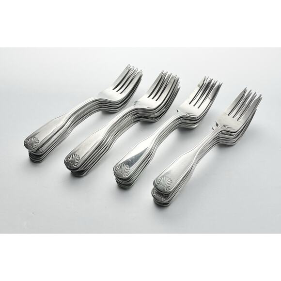 Winco “Toulouse (Shell)” Set of 28 Stainless 18/0 Salad Forks 7” Restaurant - Picture 2 of 5